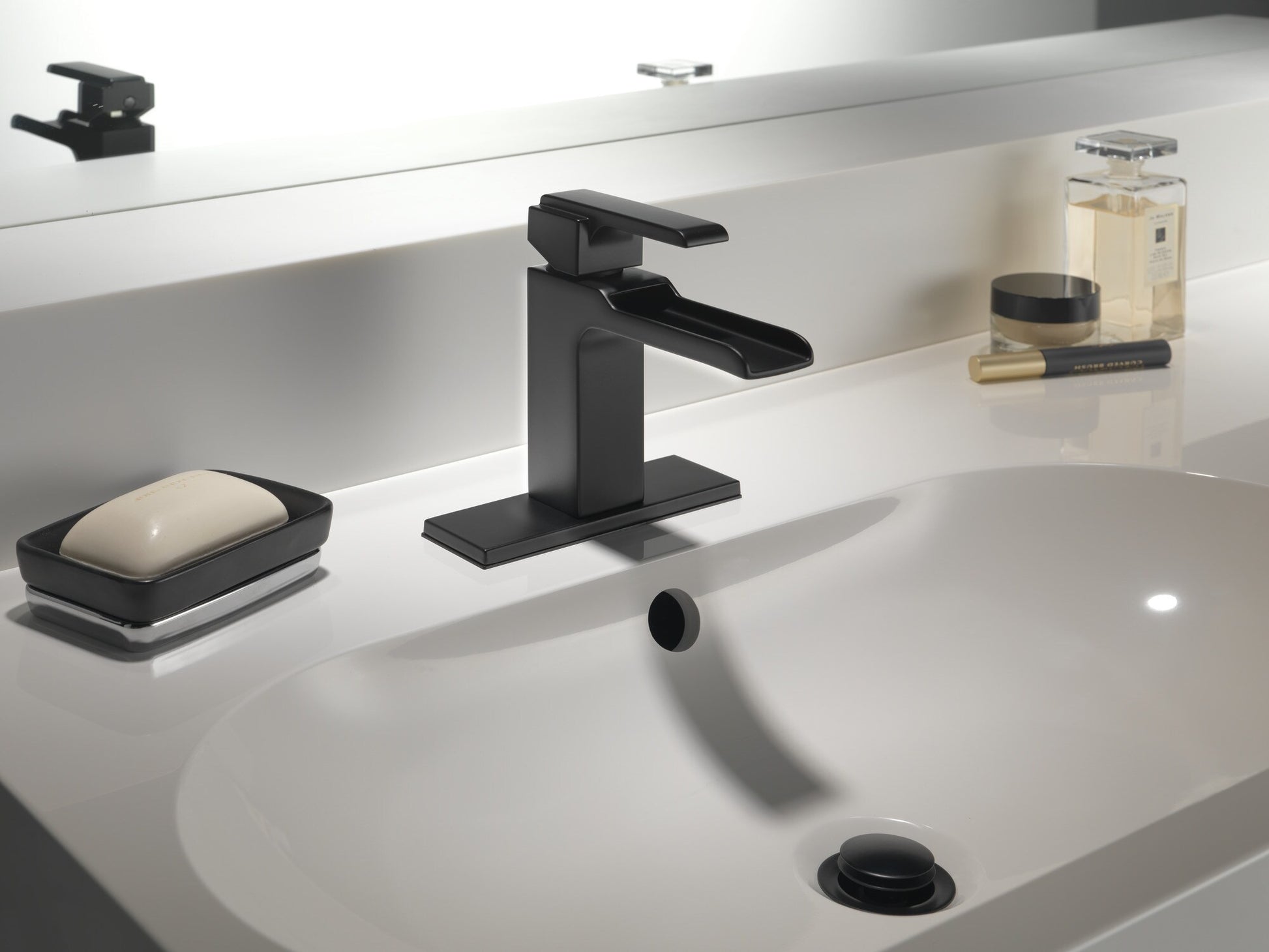 Delta Ara Single Handle Channel Bathroom Faucet in Matte Black, 568LF-BLLPU, MRSP: $742, FINAL PRICE: $ + TAX
