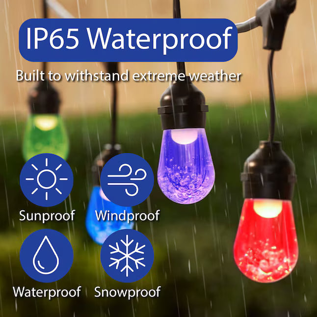 Harbor Breeze 24-ft Plug-in Black/multi Outdoor String Light with 12 Color changing -Light LED Novelty Bulbs, RETAIL: $54.98, FINAL PRICE: $29.99 + TAX