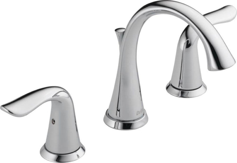 Delta Lahara Chrome Widespread 2-handle WaterSense Mid-arc Residential Handle Bathroom Sink Faucet with Drain, 3538-MPU-DST, MSRP: $442, FINAL PRICE: $119.99 + TAX