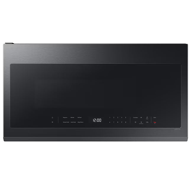 Samsung 2.1-cu ft Over-the-Range Microwave with Sensor Cooking (Matte Black Steel), ME21DG6300MT, MSRP: $509.00, FINAL PRICE: $299.99