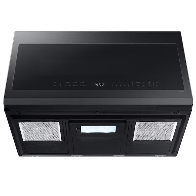 Samsung 2.1-cu ft Over-the-Range Microwave with Sensor Cooking (Matte Black Steel), ME21DG6300MT, MSRP: $509.00, FINAL PRICE: $299.99