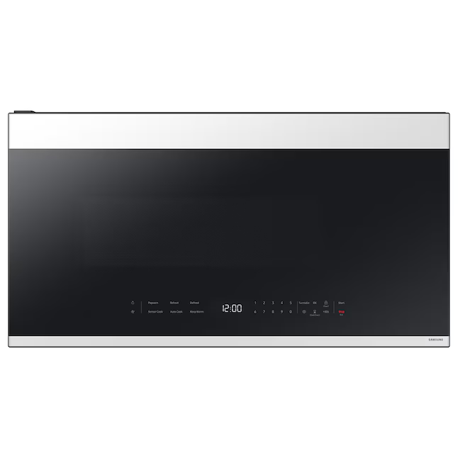 Samsung Bespoke 2.1-cu ft 400-CFM Over-the-Range Microwave with Sensor Cooking (White Glass), ME21DB650012 *BG, MSRP: $549.00, FINAL PRICE: $279.99 + TAX