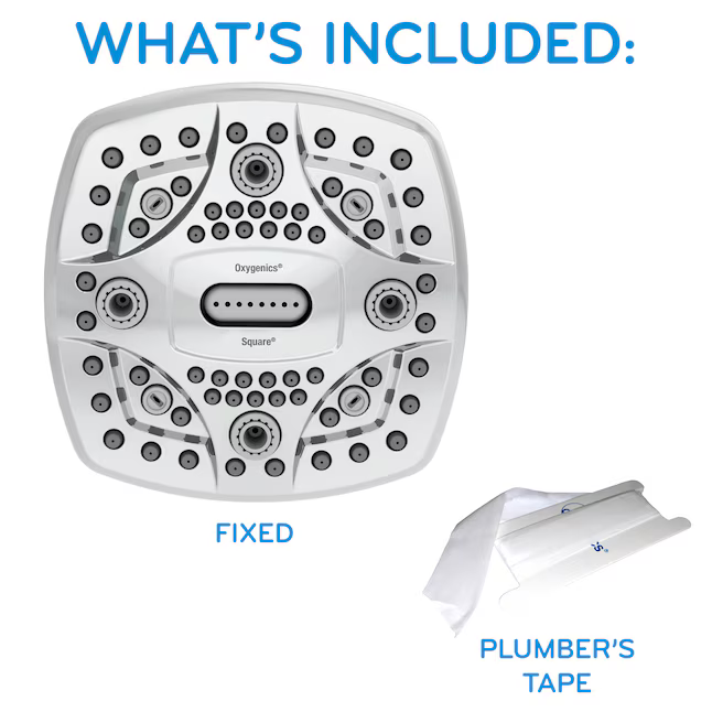 Oxygenics 6.0-Spray Chrome 4.5-in Square High Pressure Shower Head 1.8 GPM, 35288 #5283497 *JR2512, Retail: $39.98, FINAL PRICE: $21.99 + TAX