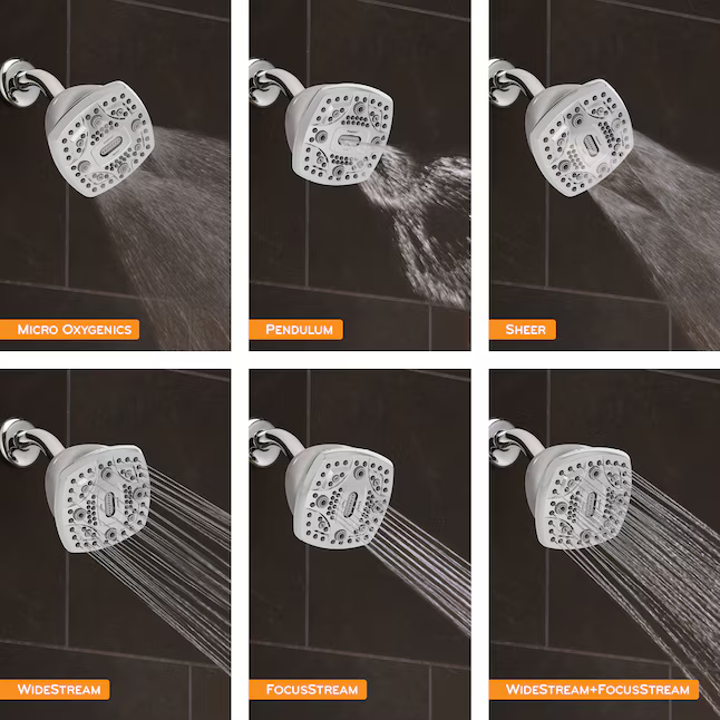 Oxygenics 6.0-Spray Chrome 4.5-in Square High Pressure Shower Head 1.8 GPM, 35288 #5283497 *JR2512, Retail: $39.98, FINAL PRICE: $21.99 + TAX