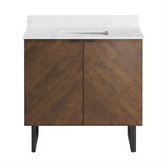 Alpine Reserve Destin 36-in Brown Undermount Single Sink Bathroom Vanity with White Engineered Stone Top, LWSE36VBR, 4082258, MRSP: $709.00, Final Price: $499.99 + TAX