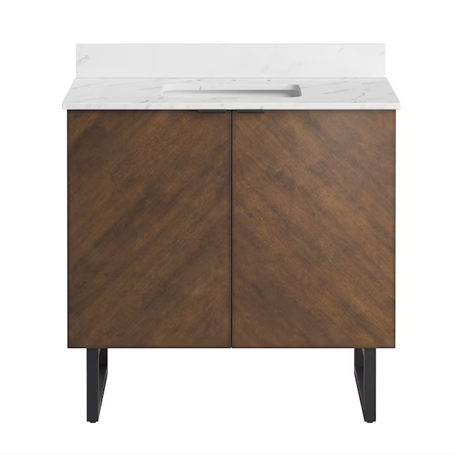 Alpine Reserve Destin 36-in Brown Undermount Single Sink Bathroom Vanity with White Engineered Stone Top, LWSE36VBR, 4082258, MRSP: $709.00, Final Price: $499.99 + TAX