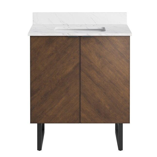 Alpine Reserve Destin 30-in Brown Undermount Single Sink Bathroom Vanity with White Engineered Stone Top, LWSE30VBR, 4082257, MRSP: $814.00, Final Price: $399.99 + TAX