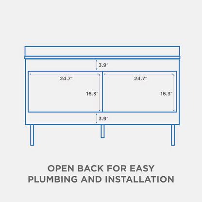 Alpine Reserve Destin 60-in Brown Undermount Double Sink Bathroom Vanity with White Engineered Stone Top, LWSE60VBR, MSRP: $1,289.00, Final Price: $699.99 + TAX
