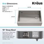 Kraus Standart PRO Farmhouse apron front 33-in x 21-in Stainless steel Single bowl 16 -Gauge Kitchen Sink,  KHF410-33, FINAL PRICE: $349.99 + TAX