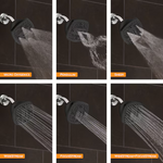 Oxygenics 6.0 -Spray Matte Black 4.5-in Square High Pressure Shower Head 1.8 GPM