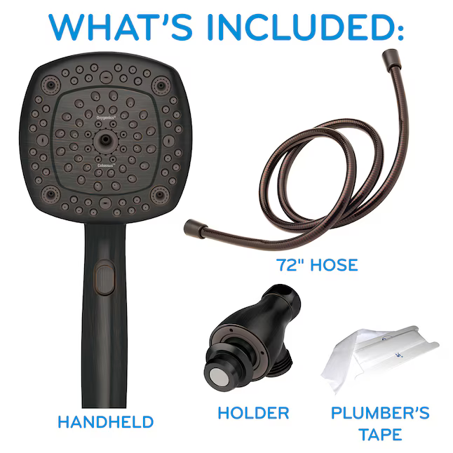 Oxygenics EasyConnect w/ Colossus 8.0 -Spray Oil Rubbed Bronze 4.53-in Square High Pressure
