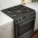 Bosch 800 Series 30-in 5 burners 4.8-cu ft Convection Oven Slide-In Natural Gas Range ( Black Stainless Steel )