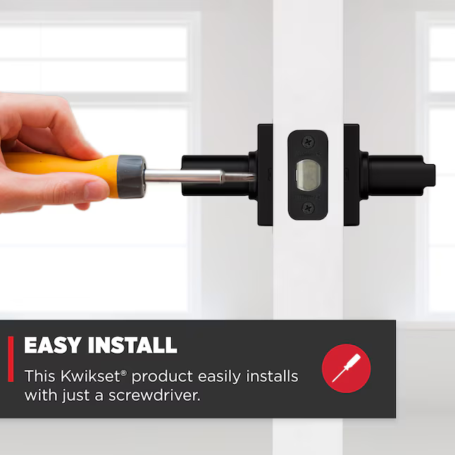 Kwikset Casey Matte Black Interior Bed/Bath Privacy Door Handle, 93002-944 *HD2509, Retail: $20.00, FINAL PRICE: $14.99 + TAX