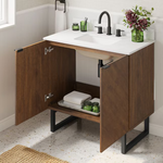 Alpine Reserve Destin 36-in Brown Undermount Single Sink Bathroom Vanity with White Engineered Stone Top, LWSE36VBR, 4082258, MRSP: $709.00, Final Price: $499.99 + TAX