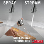 Delta Leland Touch2O Technology Kitchen Faucet with Touchless Technology in Arctic Stainless Steel