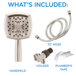 Oxygenics Marvel 6.0-Spray Brushed Nickel 4.88-in Square High Pressure Handheld Shower Head 1.8 GPM, 55489 #1227797  *JR2512, Retail: $47.48, FINAL PRICE: $27.99 + TAX