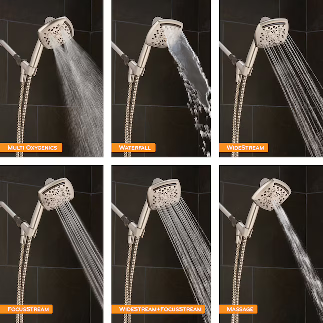 Oxygenics Marvel 6.0-Spray Brushed Nickel 4.88-in Square High Pressure Handheld Shower Head 1.8 GPM, 55489 #1227797  *JR2512, Retail: $47.48, FINAL PRICE: $27.99 + TAX