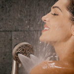 Oxygenics PowerMassage 5.0 -Spray Brushed Nickel 3.35-in Round High Pressure Handheld Shower Head 1.75 GPM, RETAIL: $39.98, FINAL PRICE: $23.99 + TAX