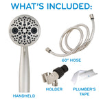 Oxygenics PowerMassage 5.0 -Spray Brushed Nickel 3.35-in Round High Pressure Handheld Shower Head 1.75 GPM, RETAIL: $39.98, FINAL PRICE: $23.99 + TAX