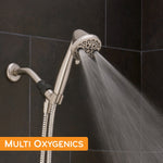 Oxygenics PowerMassage 5.0 -Spray Brushed Nickel 3.35-in Round High Pressure Handheld Shower Head 1.75 GPM, RETAIL: $39.98, FINAL PRICE: $23.99 + TAX