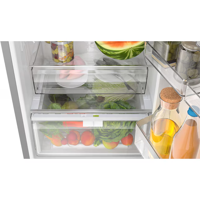 Bosch 800 Series 12.8-cu ft Counter-Depth Built-In Bottom-Freezer Refrigerator with Ice Maker (Stainless Steel) ENERGY STAR