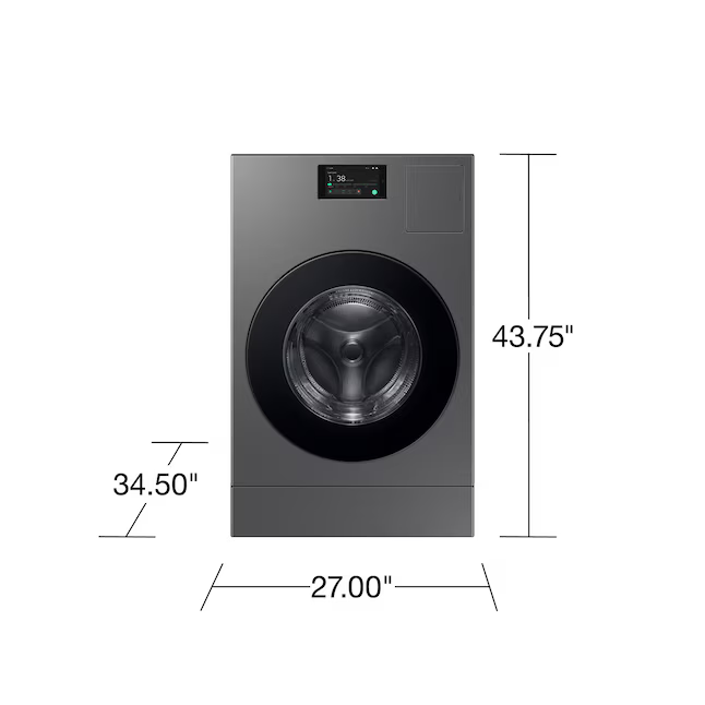 Samsung Bespoke 5.3-cu ft Capacity Dark Steel Ventless All-In-One Washer Dryer Combo, WD53DBA900HZ *JR2509, Retail: $3,299.00, FINAL PRICE: $1,499.99 + TAX