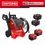 CRAFTSMAN V20 Brushless RP 1500 PSI 1.2-GPMs Cold Water Battery Pressure Washer with 3 Spray Tips 9 Ah (Battery and Charger Included), CMCPW1500N2 *JR2410, Retail: $549.00, FINAL PRICE: $199.99 + TAX