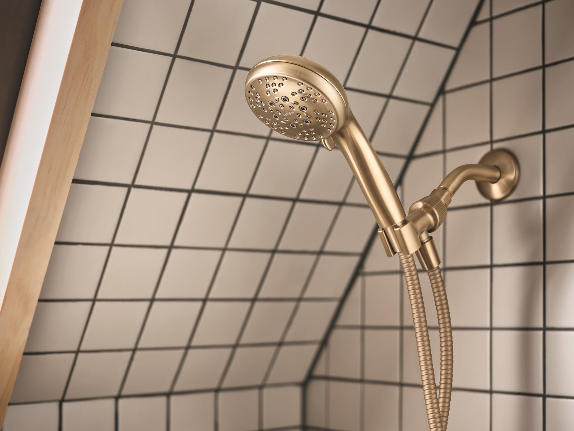 Moen Beric Bronzed Gold 1-handle Handheld 4.8-in Rectangle Bathtub and shower Faucet ( Valve Included )