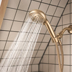 Moen Beric Bronzed Gold 1-handle Handheld 4.8-in Rectangle Bathtub and shower Faucet ( Valve Included )