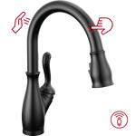 Delta Leland VoiceIQ Kitchen Faucet with Touch2O Technology with Touchless Technology in Matte Black, 9178TLV-BL-DST, MRSP: $1109.7, FINAL PRICE: $399.99 + TAX