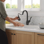 Delta Leland VoiceIQ Kitchen Faucet with Touch2O Technology with Touchless Technology in Matte Black, 9178TLV-BL-DST, MRSP: $1109.7, FINAL PRICE: $399.99 + TAX
