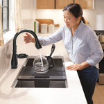 Delta Leland VoiceIQ Kitchen Faucet with Touch2O Technology with Touchless Technology in Matte Black, 9178TLV-BL-DST, MRSP: $1109.7, FINAL PRICE: $399.99 + TAX