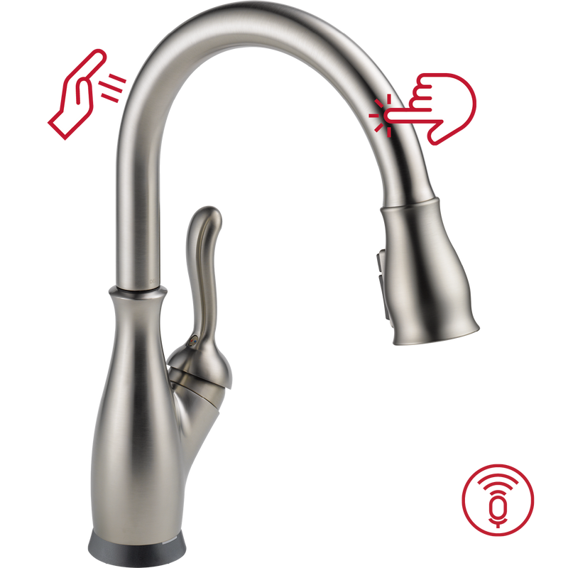Delta Leland VoiceIQ Kitchen Faucet with Touch2O Technology with Touchless Technology in Spotshield Stainless Steel, 9178TLV-SP-DST, MRSP: $1,050.75, FINAL PRICE: $399.99 + TAX