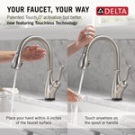 Delta Leland VoiceIQ Kitchen Faucet with Touch2O Technology with Touchless Technology in Spotshield Stainless Steel, 9178TLV-SP-DST, MRSP: $1,050.75, FINAL PRICE: $399.99 + TAX