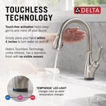 Delta Leland VoiceIQ Kitchen Faucet with Touch2O Technology with Touchless Technology in Spotshield Stainless Steel, 9178TLV-SP-DST, MRSP: $1,050.75, FINAL PRICE: $399.99 + TAX