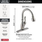 Delta Leland VoiceIQ Kitchen Faucet with Touch2O Technology with Touchless Technology in Spotshield Stainless Steel, 9178TLV-SP-DST, MRSP: $1,050.75, FINAL PRICE: $399.99 + TAX