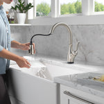 Delta Leland VoiceIQ Kitchen Faucet with Touch2O Technology with Touchless Technology in Spotshield Stainless Steel, 9178TLV-SP-DST, MRSP: $1,050.75, FINAL PRICE: $399.99 + TAX