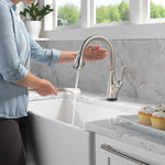 Delta Leland VoiceIQ Kitchen Faucet with Touch2O Technology with Touchless Technology in Spotshield Stainless Steel, 9178TLV-SP-DST, MRSP: $1,050.75, FINAL PRICE: $399.99 + TAX