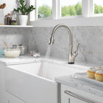 Delta Leland VoiceIQ Kitchen Faucet with Touch2O Technology with Touchless Technology in Spotshield Stainless Steel, 9178TLV-SP-DST, MRSP: $1,050.75, FINAL PRICE: $399.99 + TAX