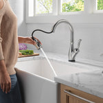 Delta Leland VoiceIQ Kitchen Faucet with Touch2O Technology with Touchless Technology in Arctic Stainless, 9178TLV-AR-DST, MRSP: $1050.75, FINAL PRICE: $ + TAX