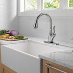 Delta Leland VoiceIQ Kitchen Faucet with Touch2O Technology with Touchless Technology in Arctic Stainless, 9178TLV-AR-DST, MRSP: $1050.75, FINAL PRICE: $ + TAX
