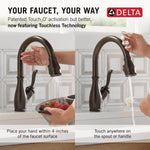 Delta Leland VoiceIQ Kitchen Faucet with Touch2O Technology with Touchless Technology in Venetian Bronze, 9178TLV-RB-DST, MRSP: $849.70, FINAL PRICE: $399.99 + TAX