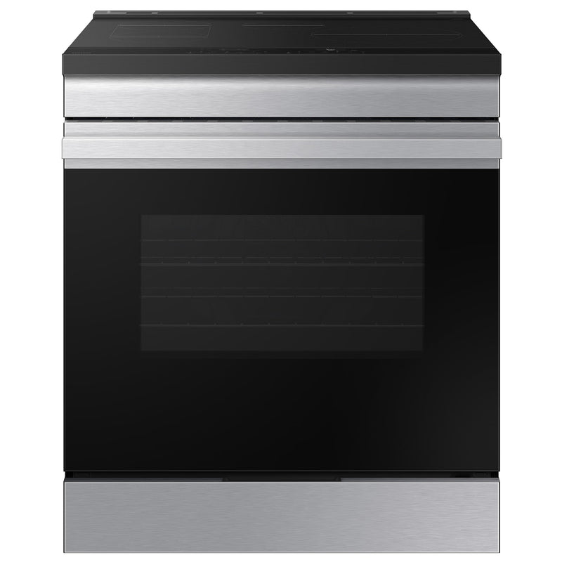 Samsung Bespoke 30-in 4 burners 6.3-cu ft , Slide-In Single Induction Range ( Stainless steel )