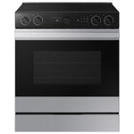 Samsung Bespoke 30-in Glass Top 5 burners 6.3-cu ft Air Fry Convection Oven Slide-In Electric Range ( Stainless steel )