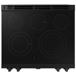 Samsung Bespoke 30-in Glass Top 5 burners 6.3-cu ft Air Fry Convection Oven Slide-In Electric Range ( Stainless steel )