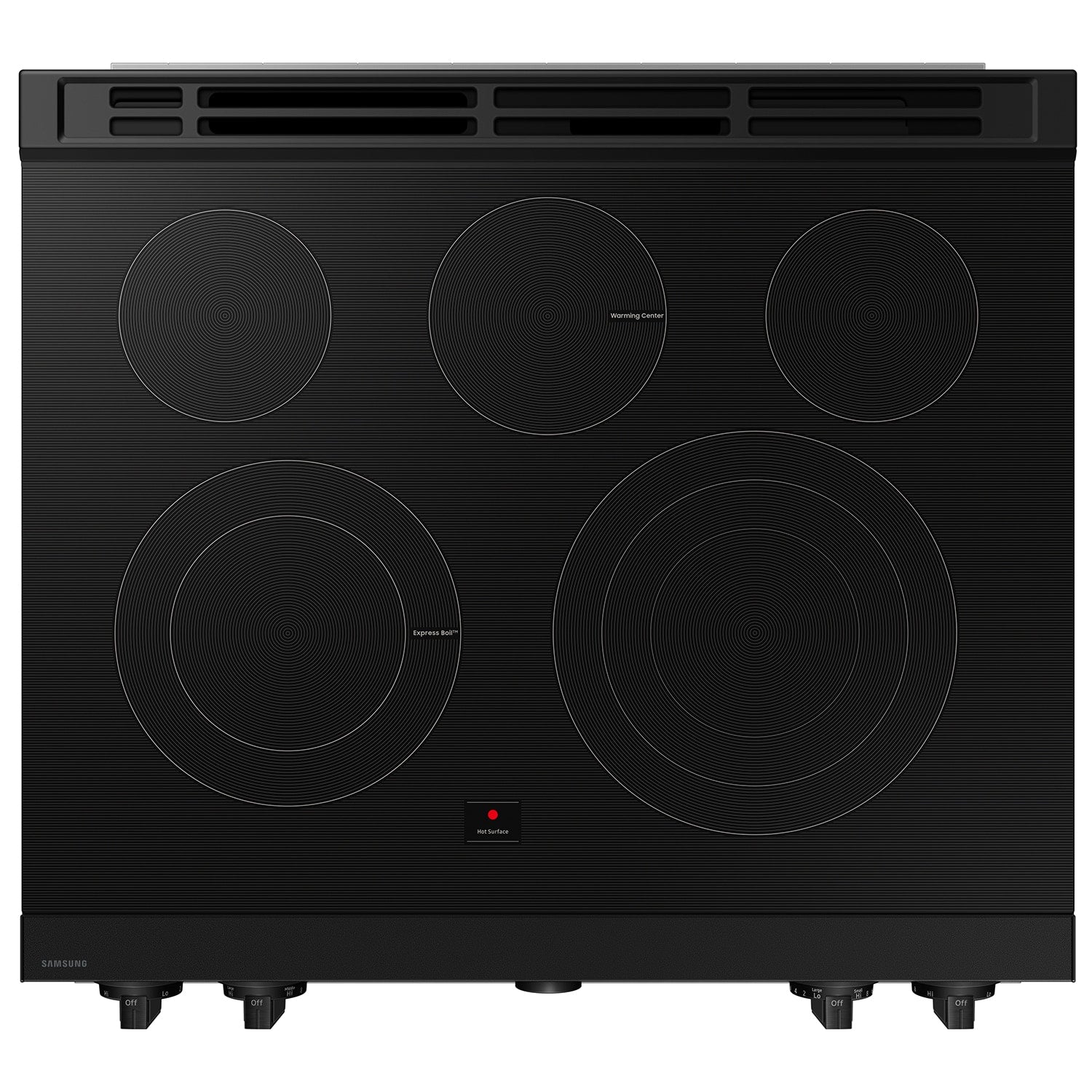 Samsung Bespoke 30-in Glass Top 5 burners 6.3-cu ft Air Fry Convection Oven Slide-In Electric Range ( Stainless steel )