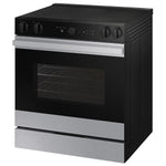 Samsung Bespoke 30-in Glass Top 5 burners 6.3-cu ft Air Fry Convection Oven Slide-In Electric Range ( Stainless steel )