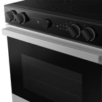 Samsung Bespoke 30-in Glass Top 5 burners 6.3-cu ft Air Fry Convection Oven Slide-In Electric Range ( Stainless steel )