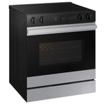 Samsung Bespoke 30-in Glass Top 5 burners 6.3-cu ft Air Fry Convection Oven Slide-In Electric Range ( Stainless steel )