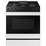 Samsung Bespoke 30-in 5 burners 6-cu ft Air Fry Convection Oven Slide-In Natural Gas Range ( White Glass )